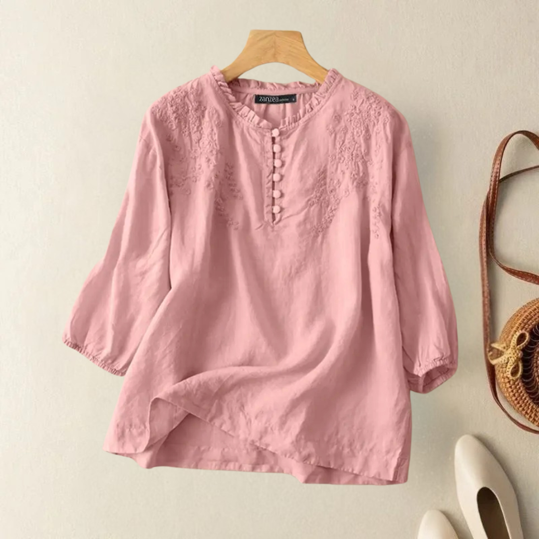 Virelle™ - ELEGANT RELAXED COTTON SUMMER BLOUSE