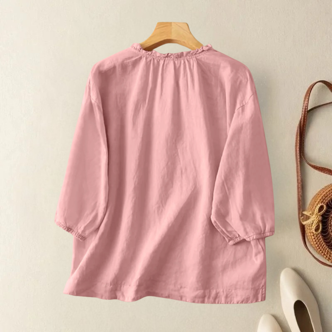 Virelle™ - ELEGANT RELAXED COTTON SUMMER BLOUSE