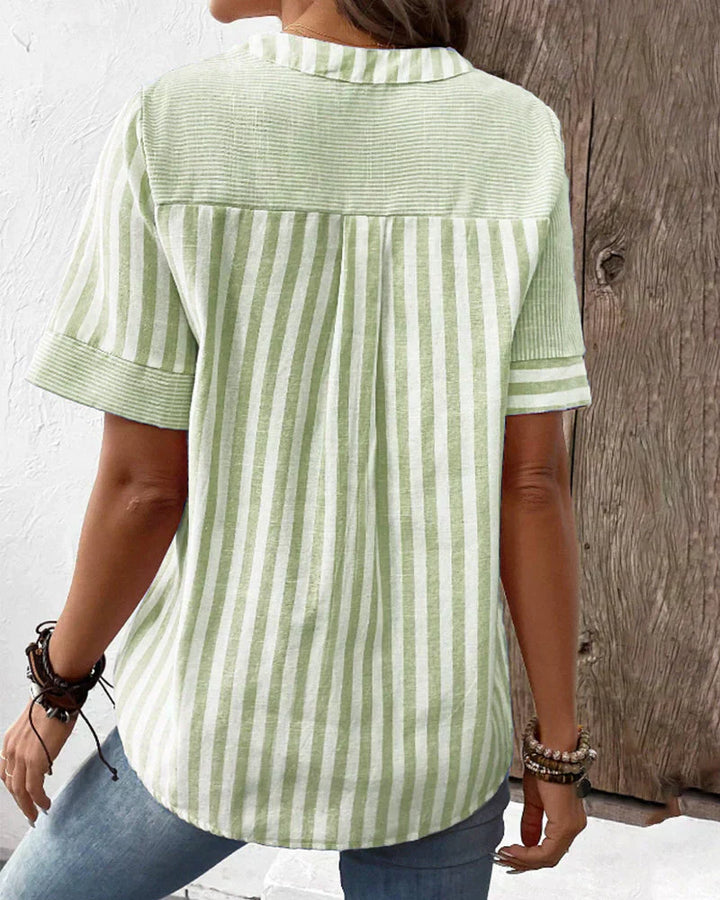 Jenny™ - STRIPED LINEN-COTTON SUMMER TOP