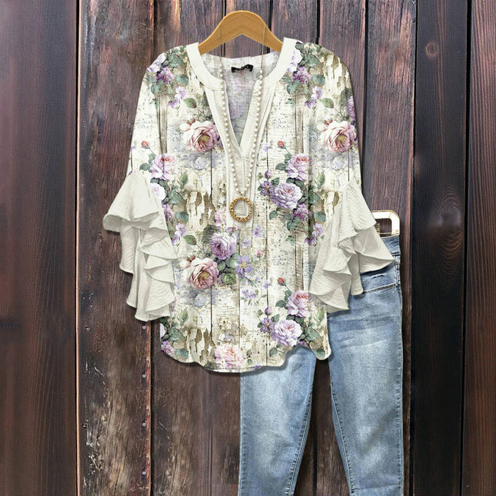 Violet™ - CASUAL FLORAL PRINT BLOUSE WITH EFFORTLESS STYLE