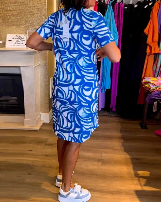 KARIN™ - COLOURFUL V-NECK DRESS