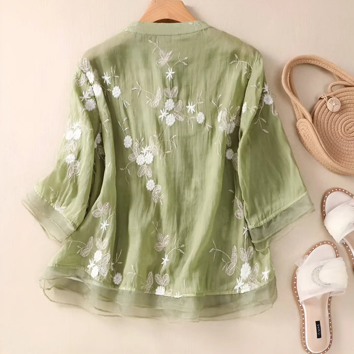 LUCILLE™ - FLORAL BUTTON-UP BLOUSE