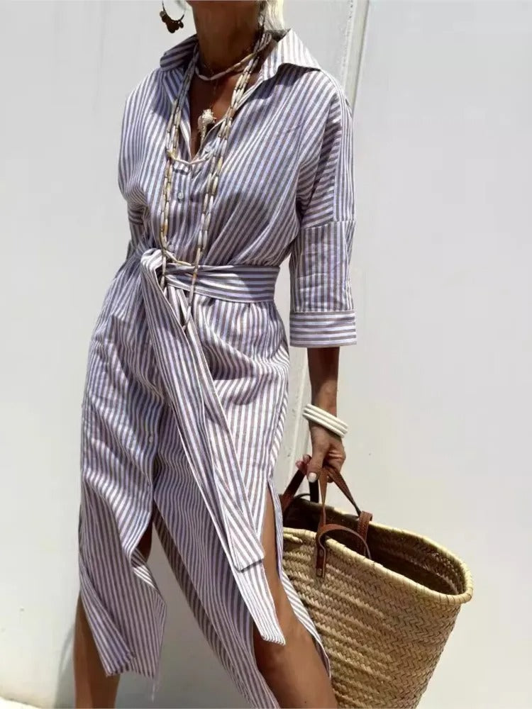 Géraldine™ - STYLISH LIGHT STRIPED DRESS
