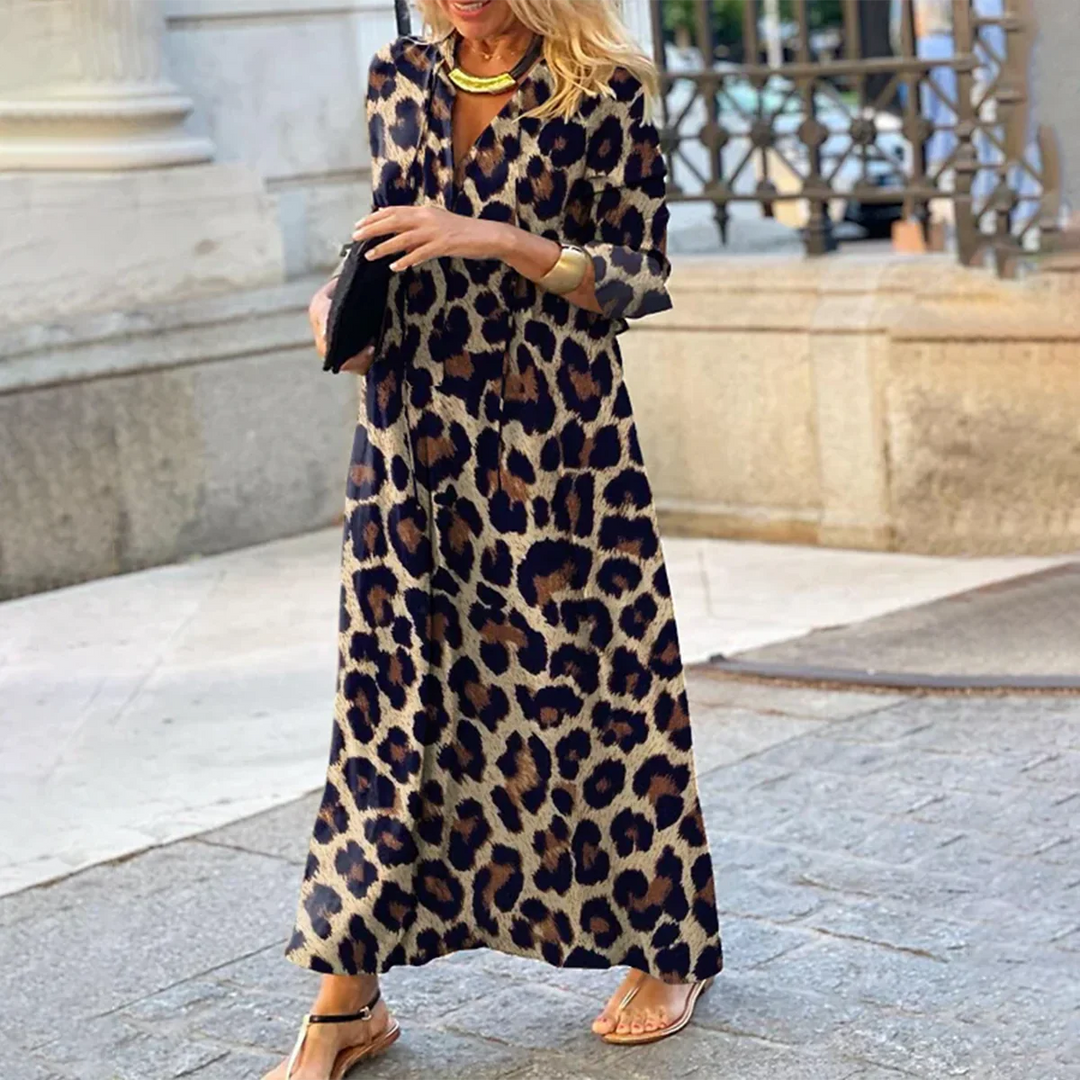 Silvie™ - BOLD ELEGANT LEOPARD PRINT DRESS