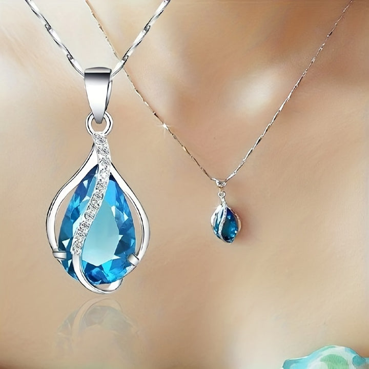 AURORA TEARDROP™ - SAPPHIRE PENDANT NECKLACE