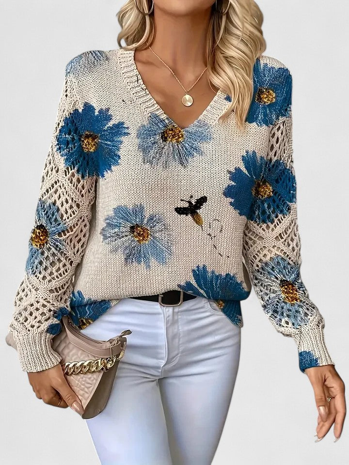 Sadie™ - ELEGANT SWEATER WITH FLORAL PATTERN