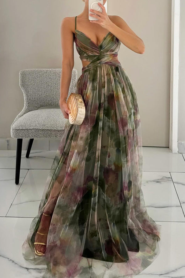 Frostine™ - LONG FLOWY DRESS WITH ROMANTIC FLORAL PRINT