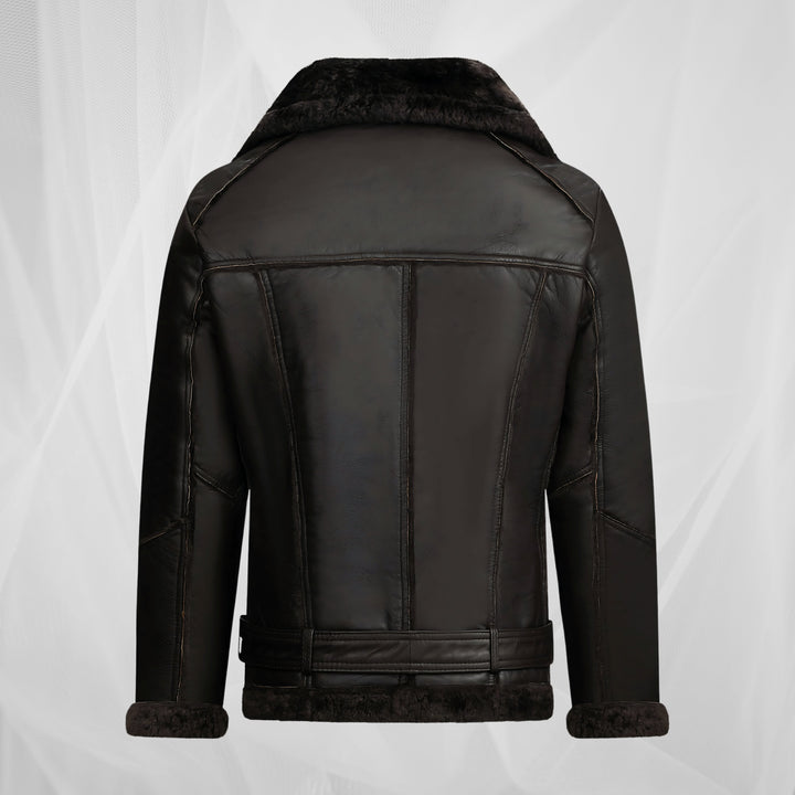 Luke™ – MEN’S STYLISH BLACK SHEARLING JACKET