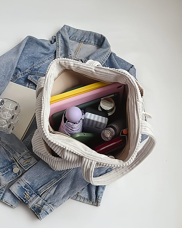 Tilda™ - RIBBED TOTE BAG WITH CORD DETAIL