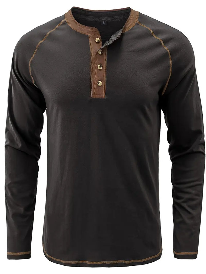 Alaric™ - LONG SLEEVE HENLEY SHIRT WITH CLASSIC FIT
