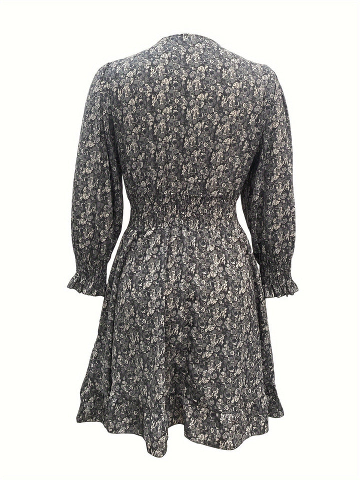 Estella - Floral Shirred Waist Dress