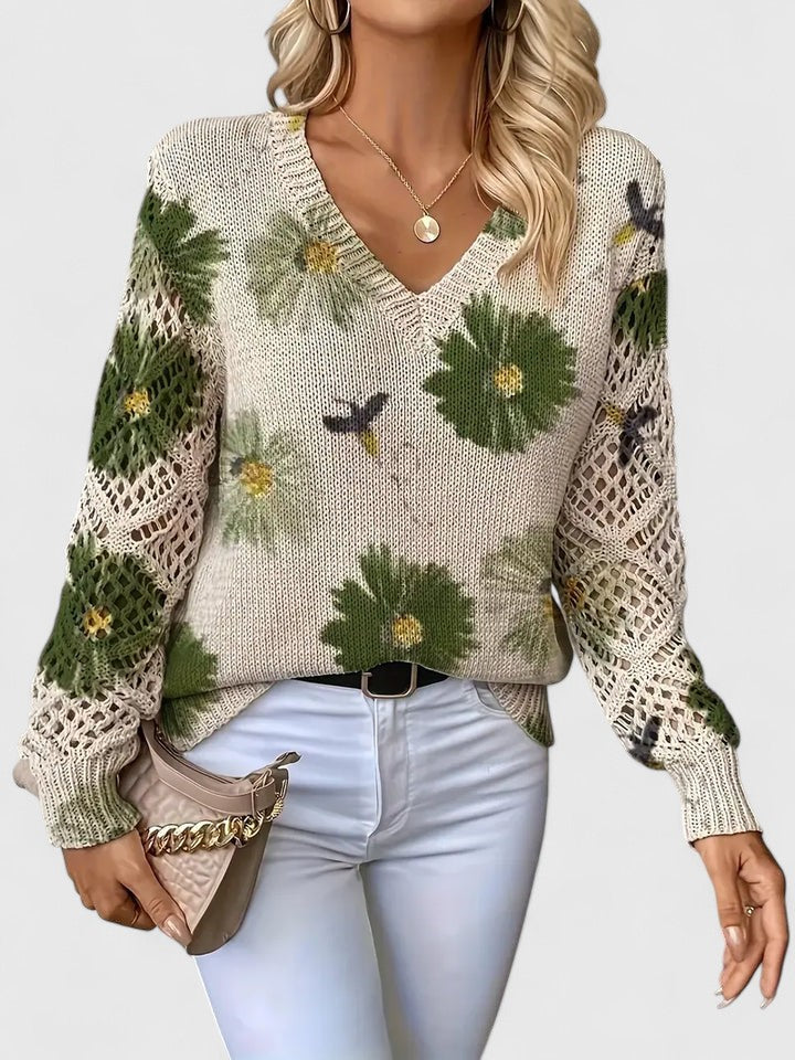Sadie™ - ELEGANT SWEATER WITH FLORAL PATTERN