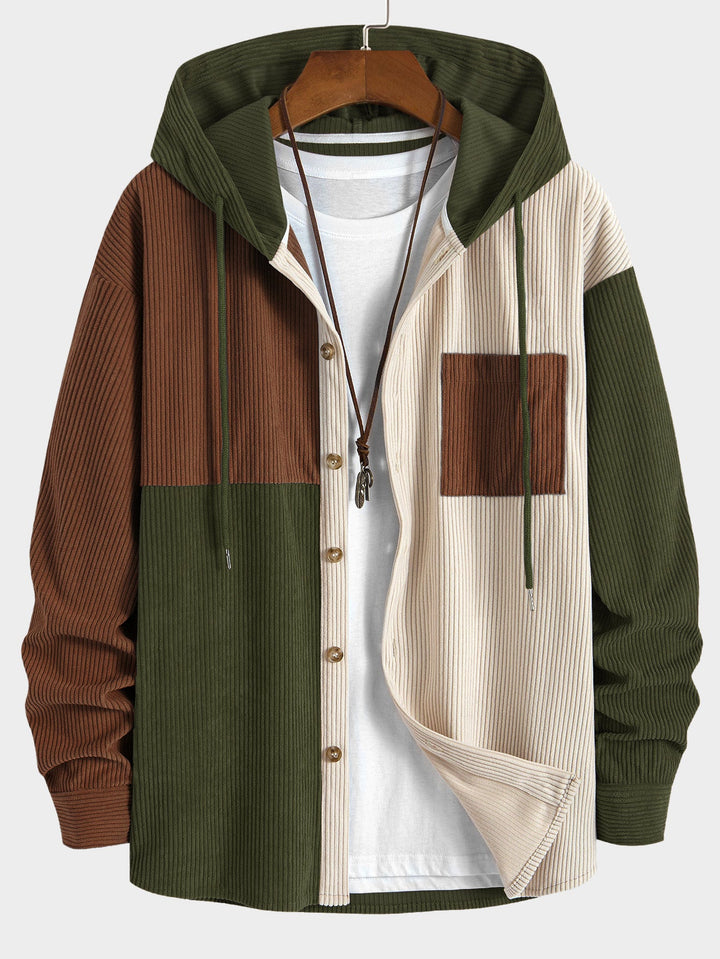 Briar Colorblock Hooded Shirt™ - STYLISH CORDUROY SHIRT WITH HOOD