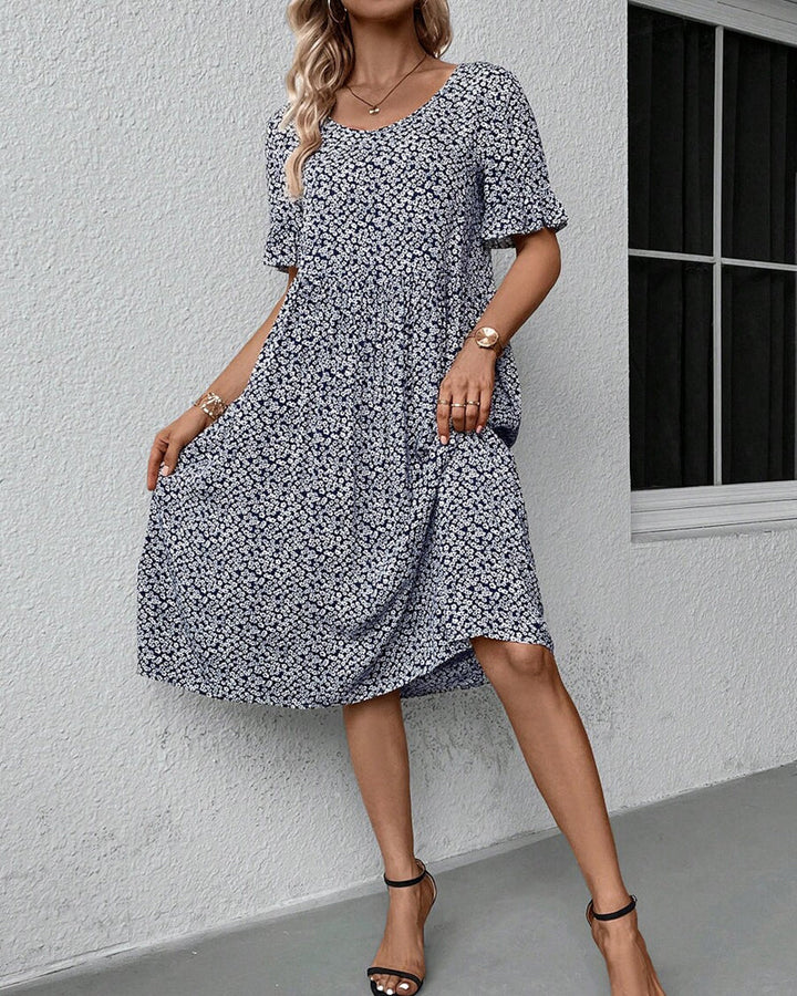 BLOSSOM ™ - ELEGANT FLORAL MIDI DRESS