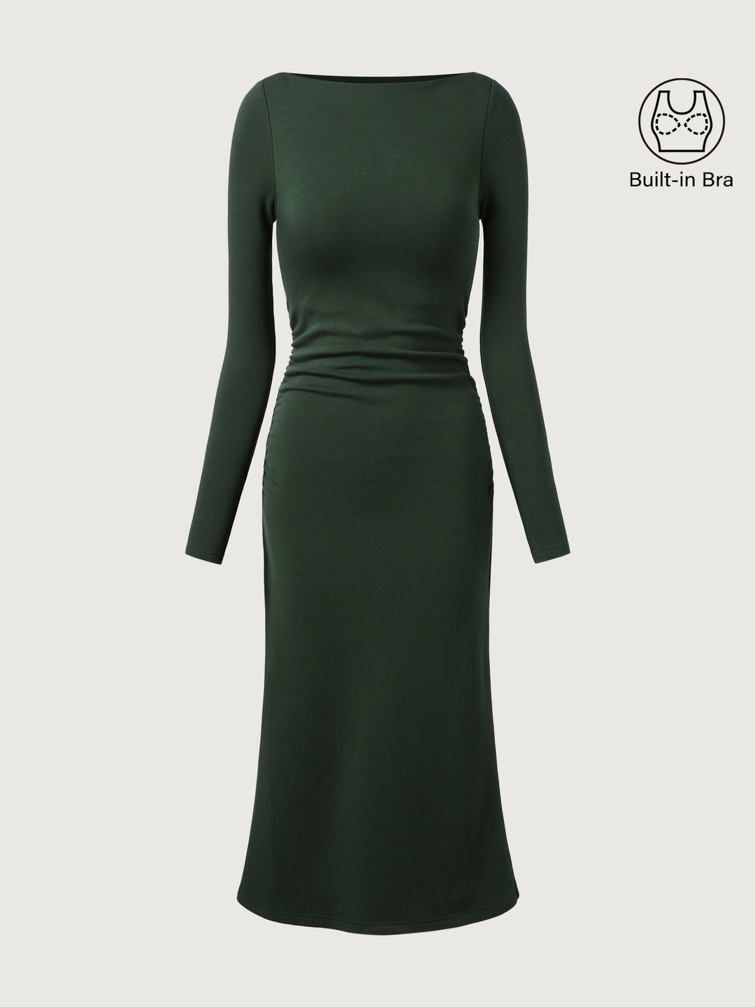 Thalina Ruched Sides Brami Midi Dress™ - FLATTERING, RUCHED MIDI DRESS WITH ADJUSTABLE SIDES