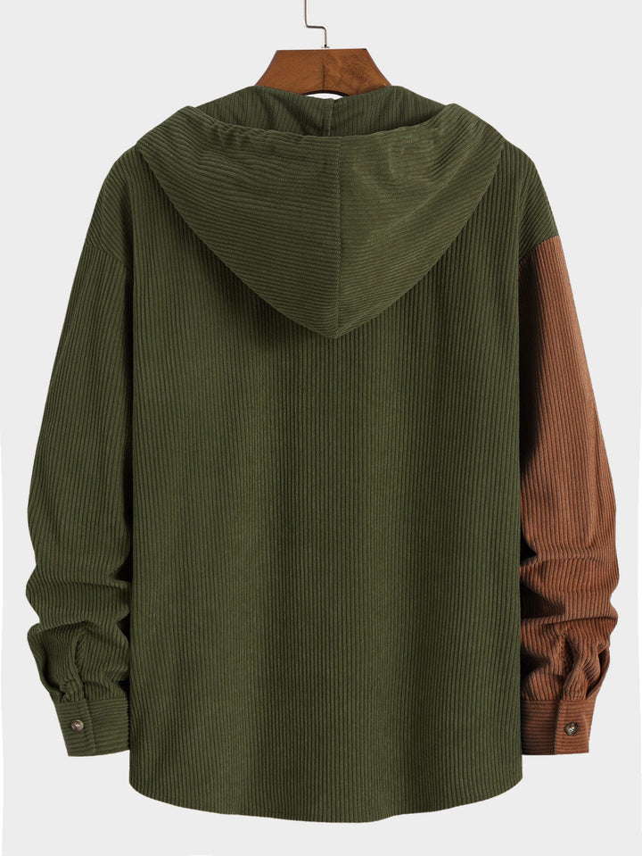Briar Colorblock Hooded Shirt™ - STYLISH CORDUROY SHIRT WITH HOOD