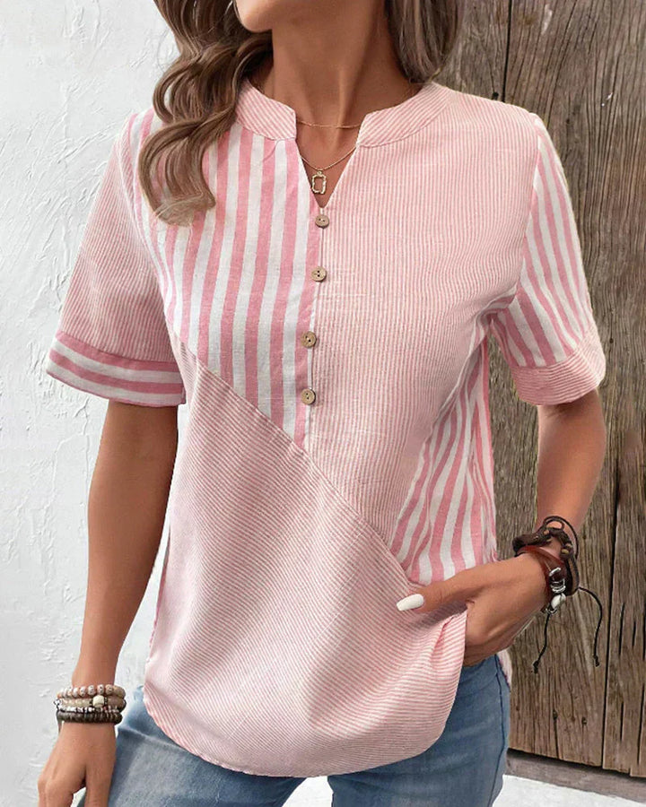 Jenny™ - STRIPED LINEN-COTTON SUMMER TOP