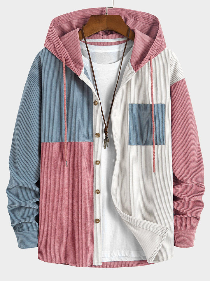 Briar Colorblock Hooded Shirt™ - STYLISH CORDUROY SHIRT WITH HOOD