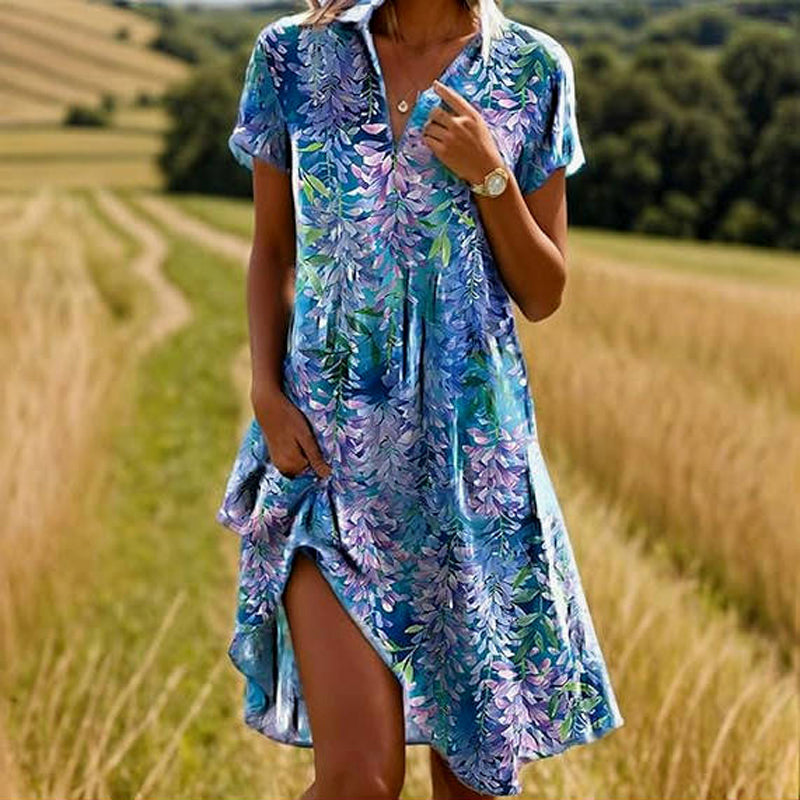 Amalfi™ - ELEGANT, FLOWY DRESS WITH VIBRANT PATTERN