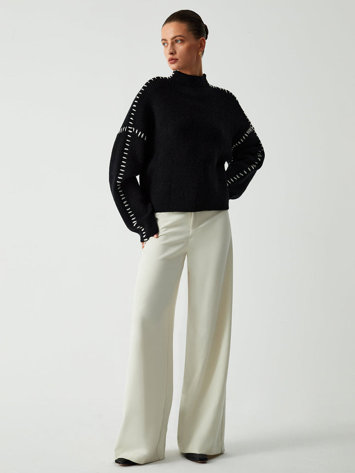 Chloe™ - OVERSIZED MOCK NECK SWEATER WITH A RELAXED FIT