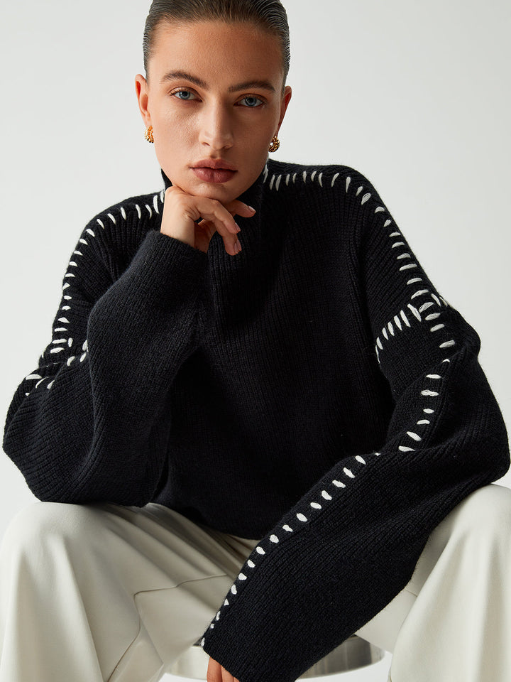 Chloe™ - OVERSIZED MOCK NECK SWEATER WITH A RELAXED FIT