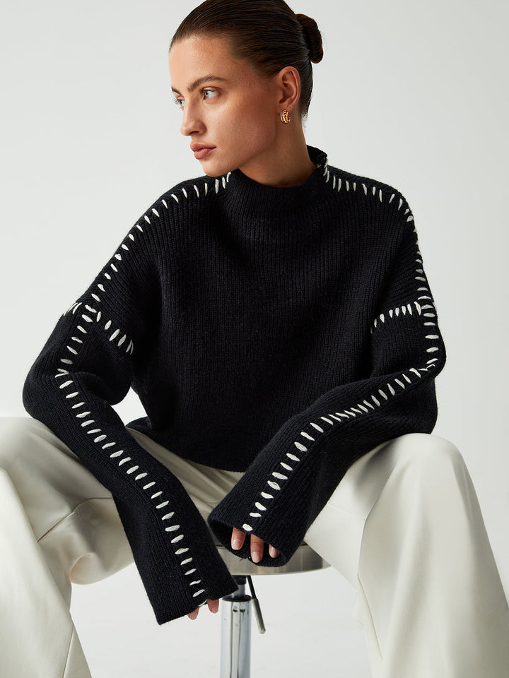 Chloe™ - OVERSIZED MOCK NECK SWEATER WITH A RELAXED FIT