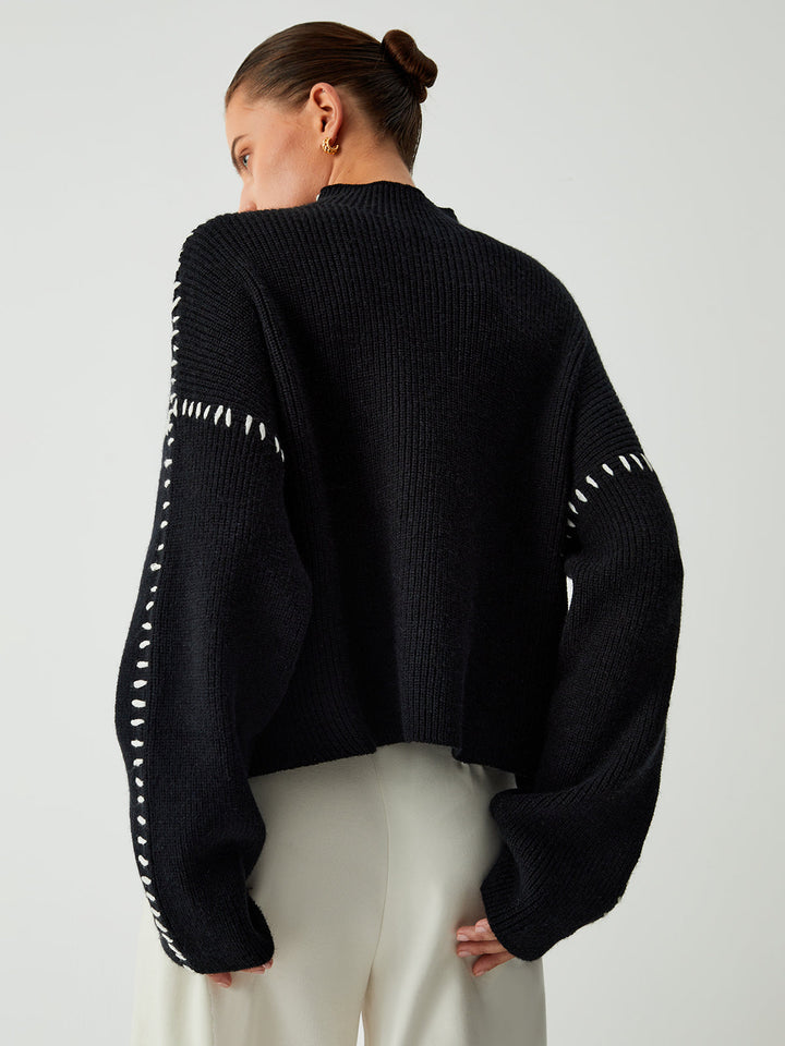 Chloe™ - OVERSIZED MOCK NECK SWEATER WITH A RELAXED FIT