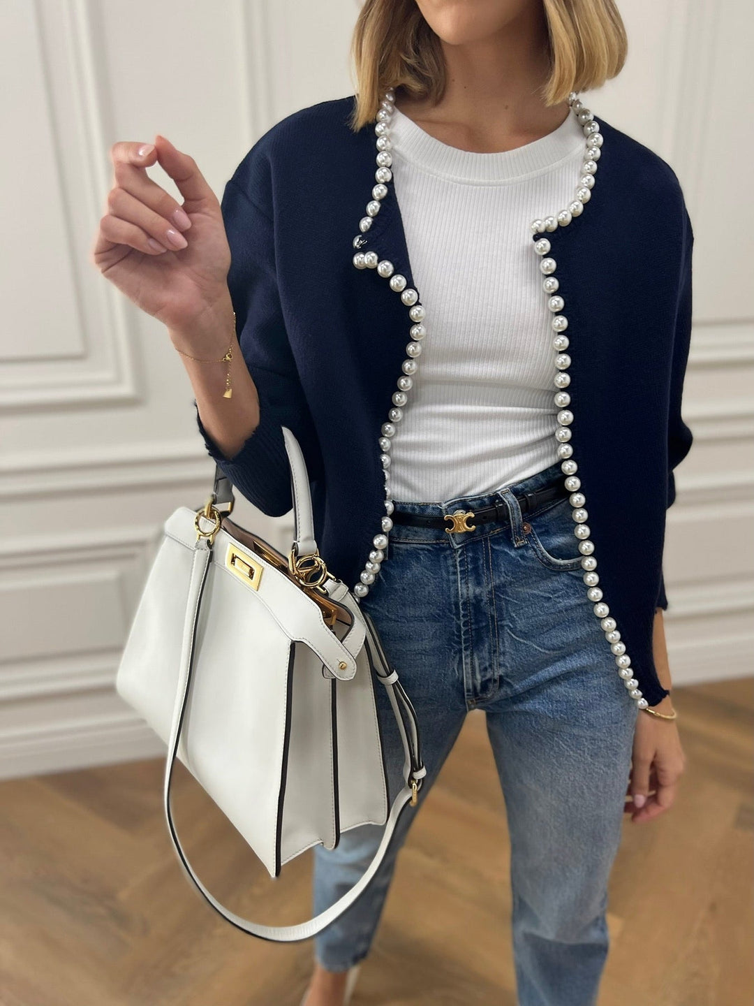 Olivia - Chic Pearl Cardigan