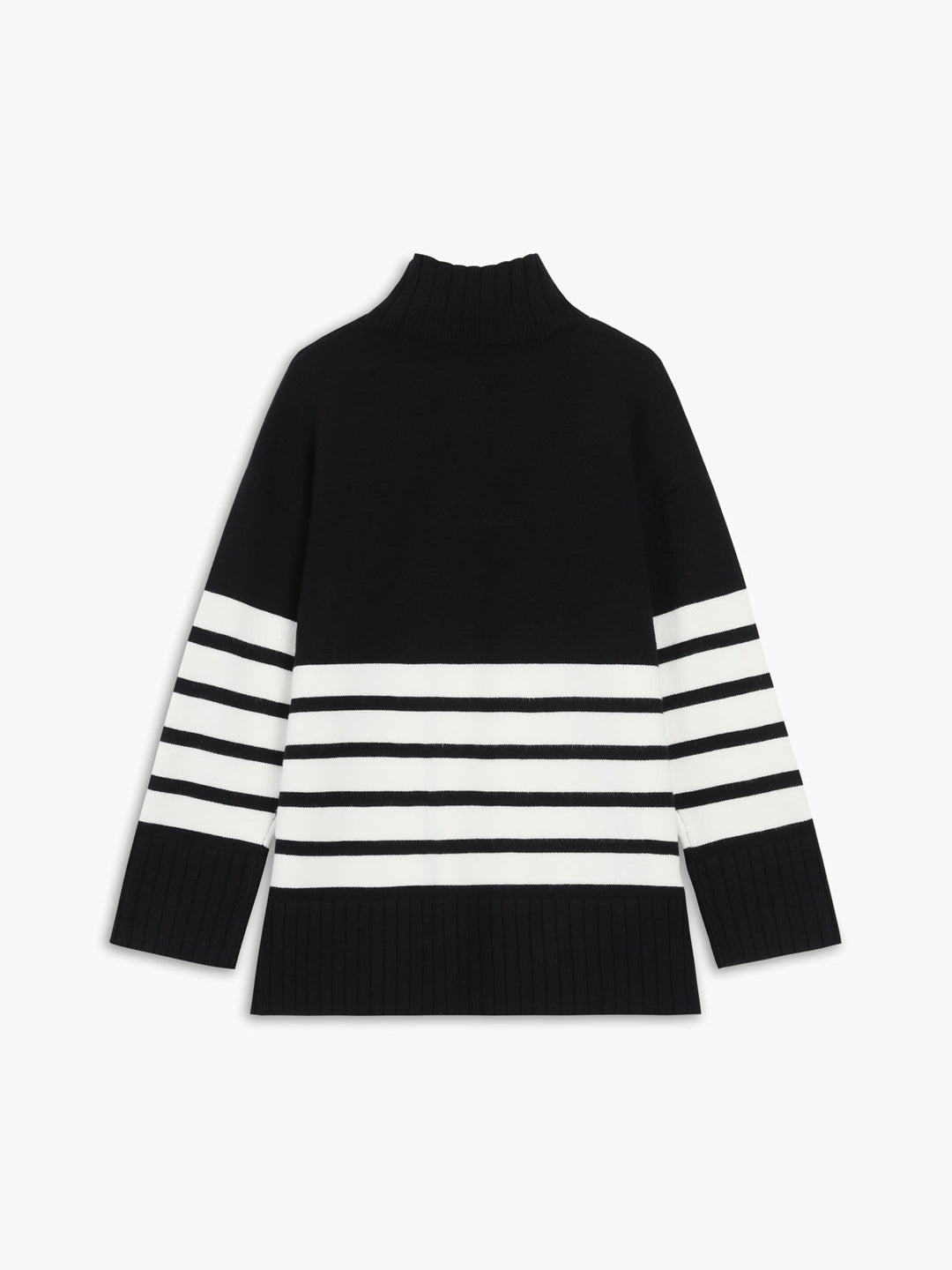 Zoey™ - STRIPE MOCK NECK SWEATER WITH ELEGANT DESIGN