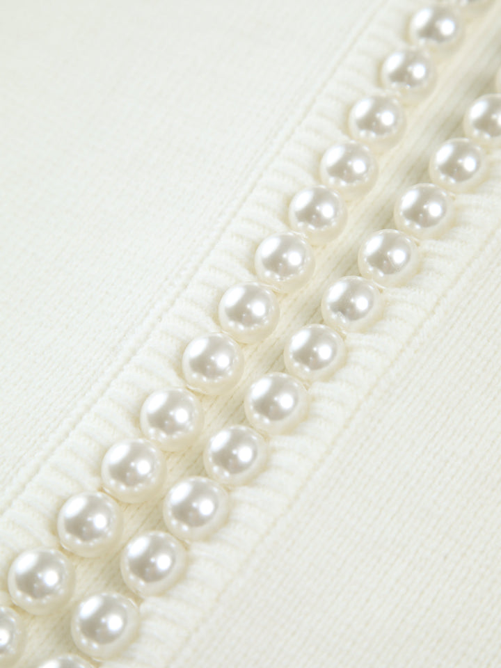 Charlotte™ - ELEGANT CARDIGAN WITH PEARL TRIM AND RIPPED HEM