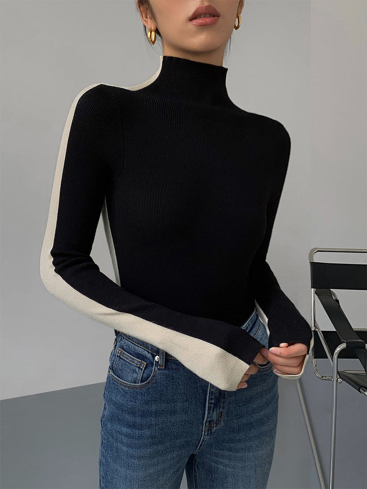 Sophia™ - REVERSIBLE LONG SLEEVE KNIT TOP WITH TWO-TONE DESIGN