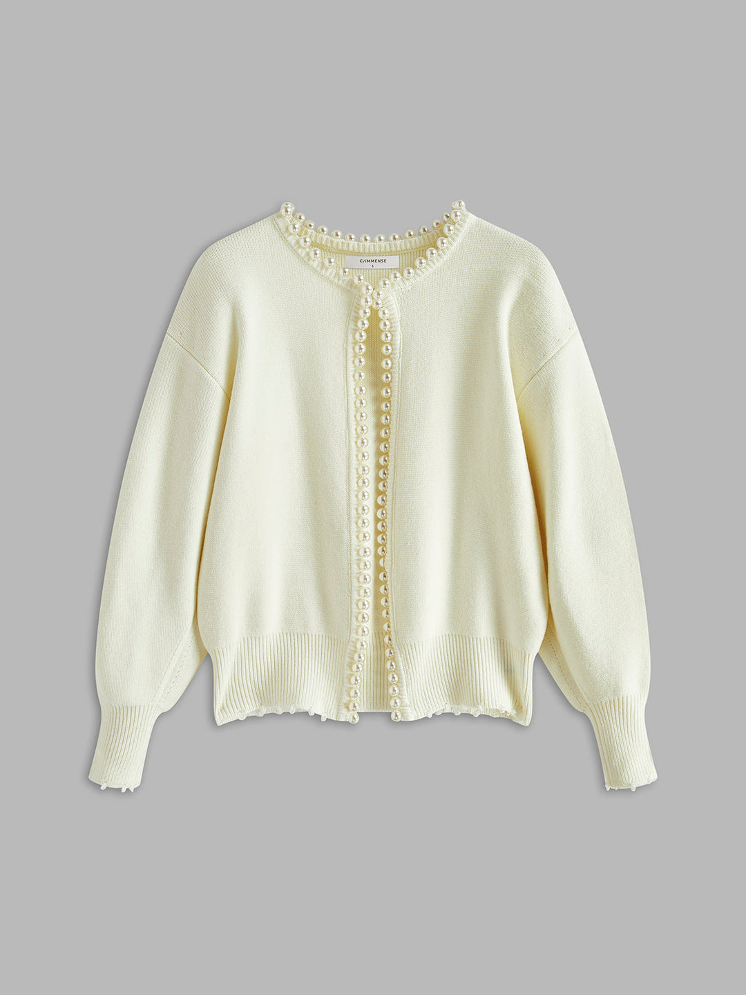 Charlotte™ - ELEGANT CARDIGAN WITH PEARL TRIM AND RIPPED HEM