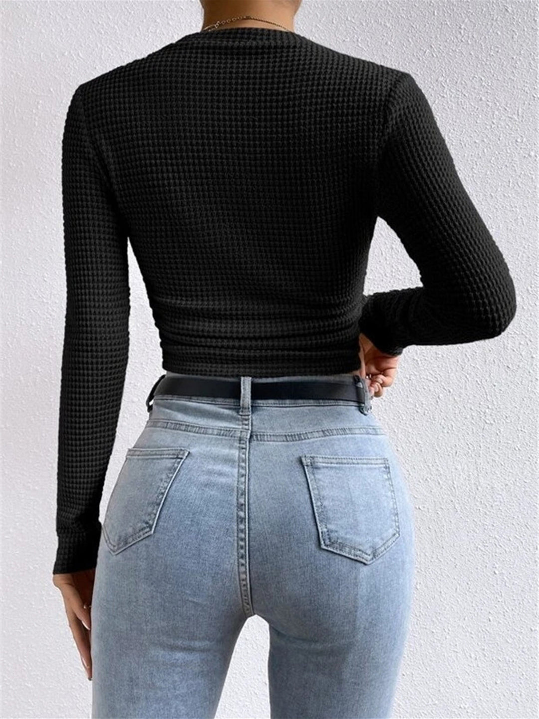 Abigail™ - SLIM FIT WAFFLE TEXTURED SWEATER