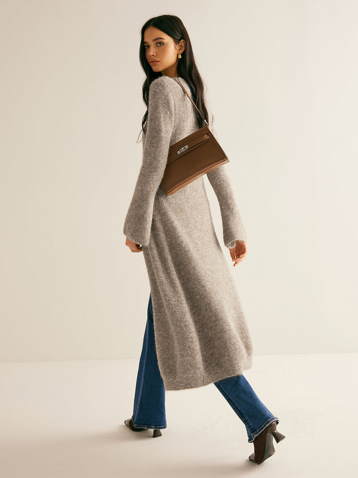 Ellie™ - ELEGANT V-NECK SWEATER DRESS WITH SPLIT DETAIL