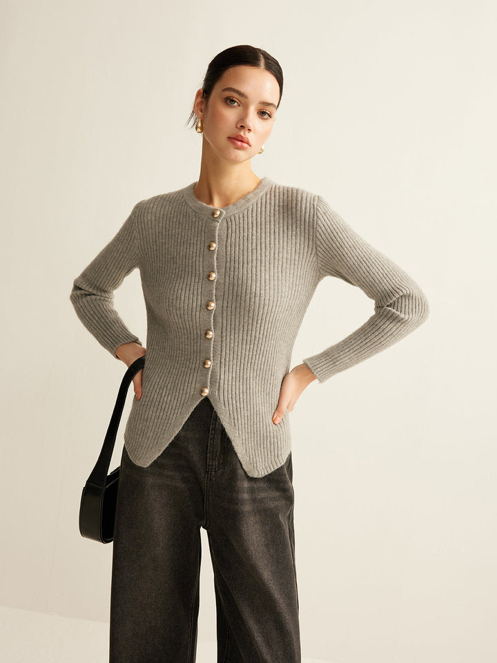 Anna™ - BUTTON DOWN SPLIT CARDIGAN WITH ELEGANT DESIGN