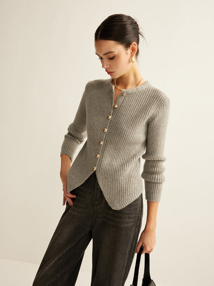 Anna™ - BUTTON DOWN SPLIT CARDIGAN WITH ELEGANT DESIGN