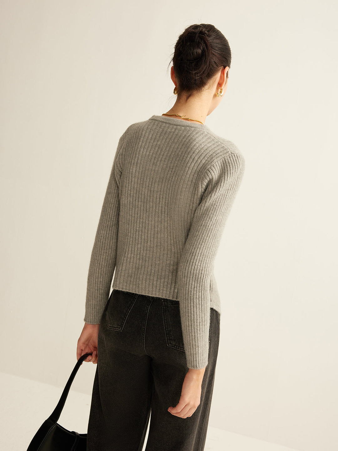 Anna™ - BUTTON DOWN SPLIT CARDIGAN WITH ELEGANT DESIGN