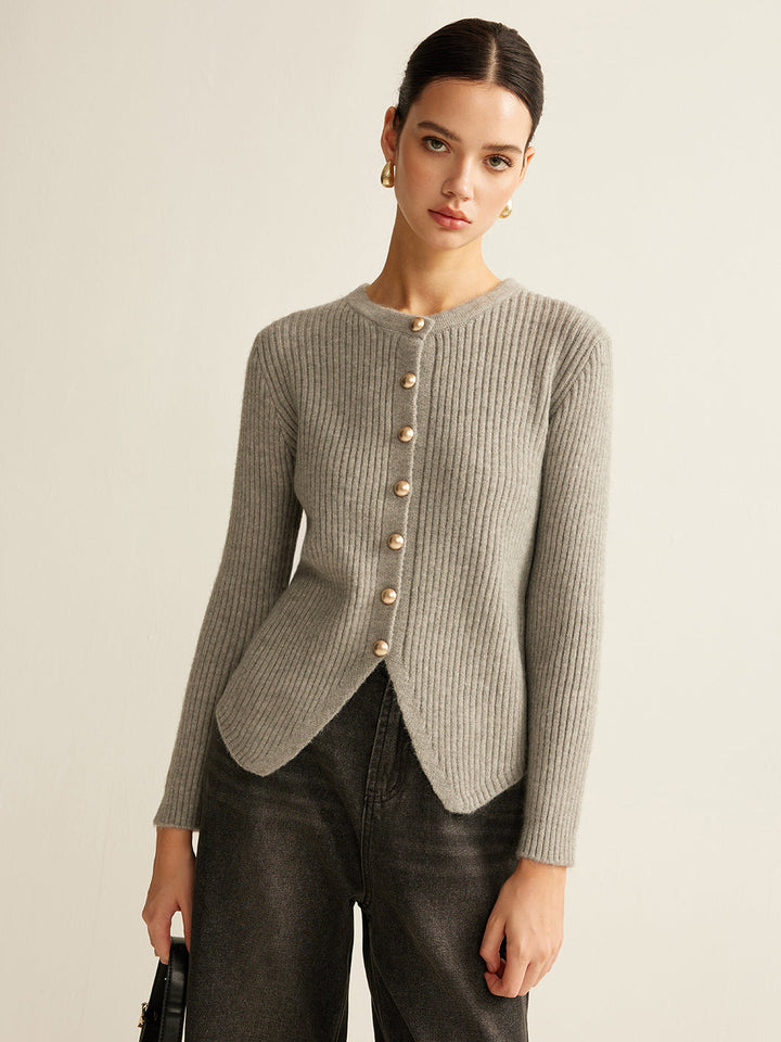 Anna™ - BUTTON DOWN SPLIT CARDIGAN WITH ELEGANT DESIGN