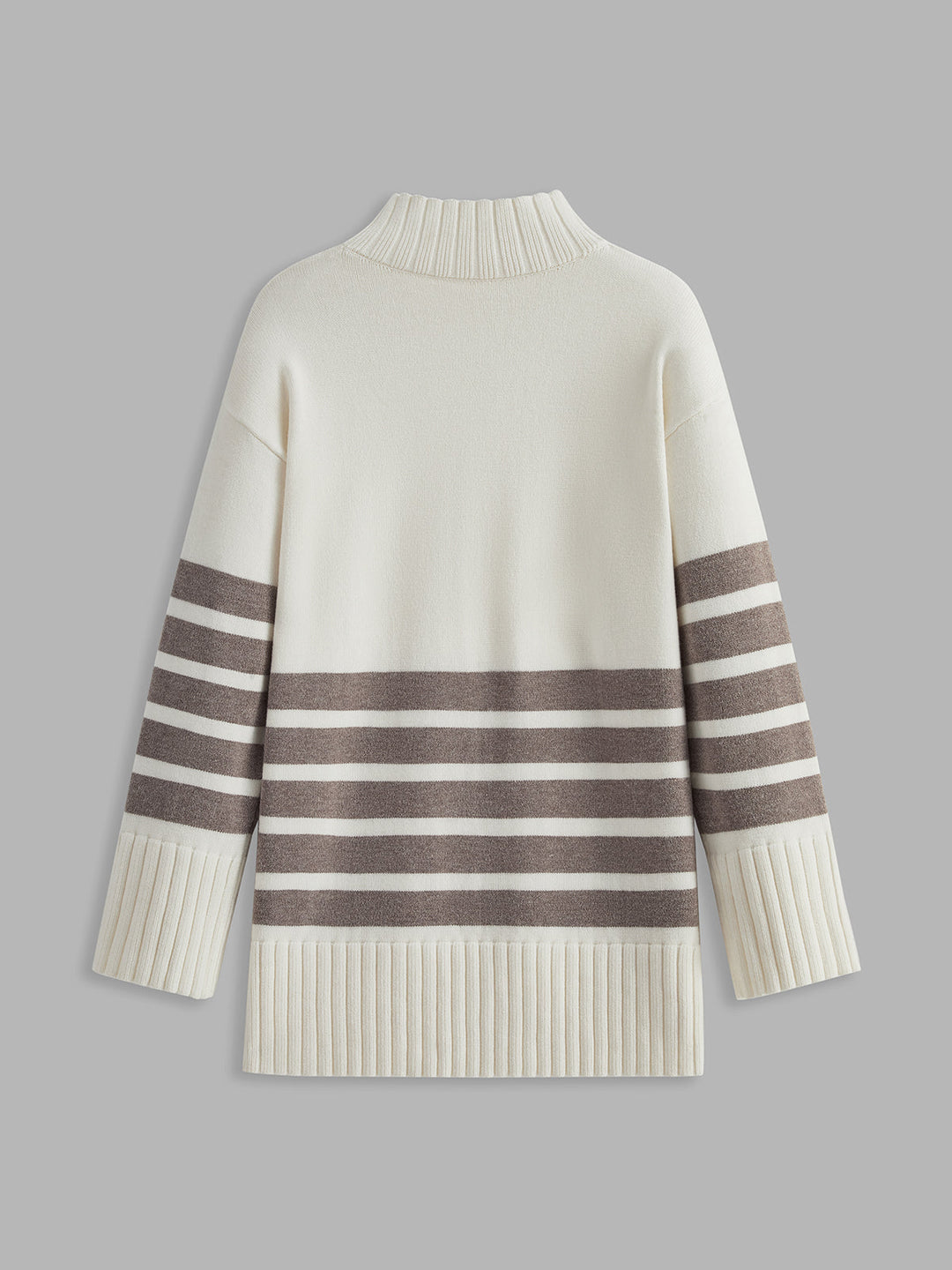 Zoey™ - STRIPE MOCK NECK SWEATER WITH ELEGANT DESIGN