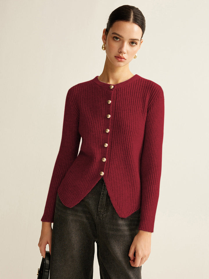Anna™ - BUTTON DOWN SPLIT CARDIGAN WITH ELEGANT DESIGN