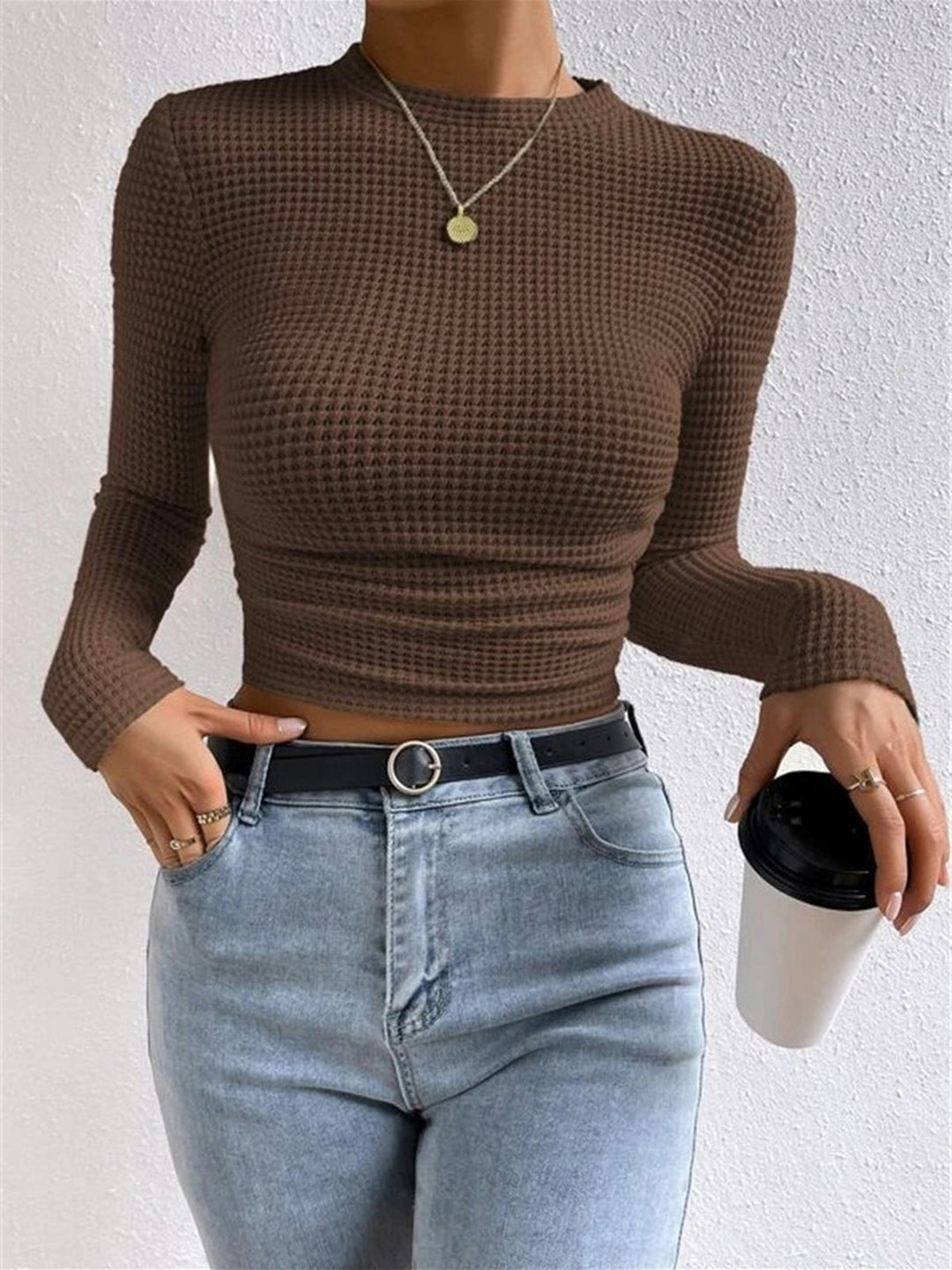 Abigail™ - SLIM FIT WAFFLE TEXTURED SWEATER