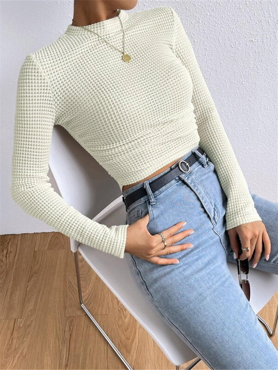 Abigail™ - SLIM FIT WAFFLE TEXTURED SWEATER