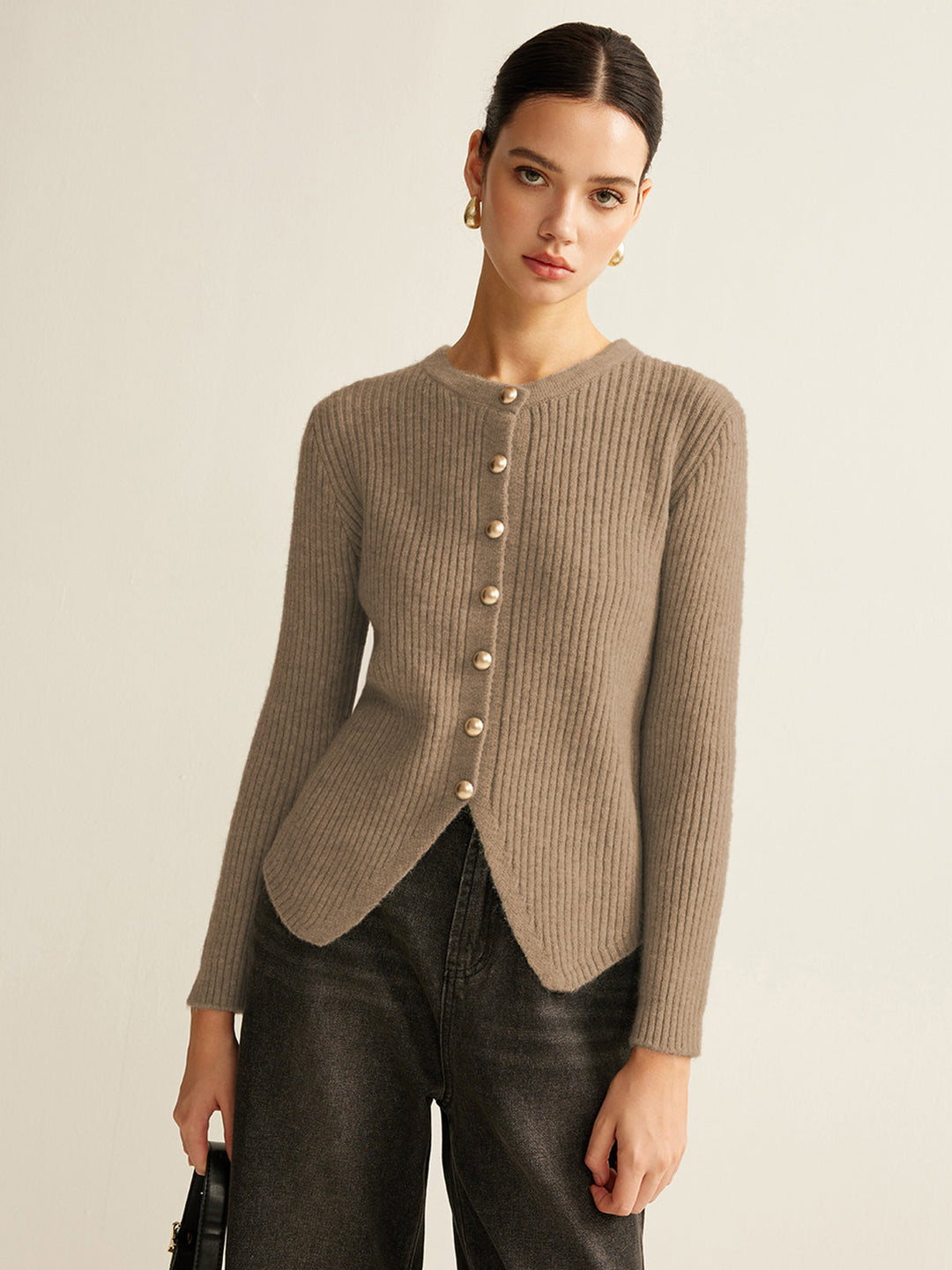 Anna™ - BUTTON DOWN SPLIT CARDIGAN WITH ELEGANT DESIGN
