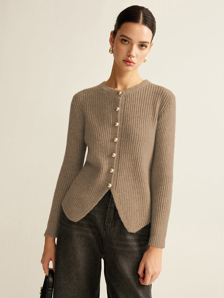 Anna™ - BUTTON DOWN SPLIT CARDIGAN WITH ELEGANT DESIGN
