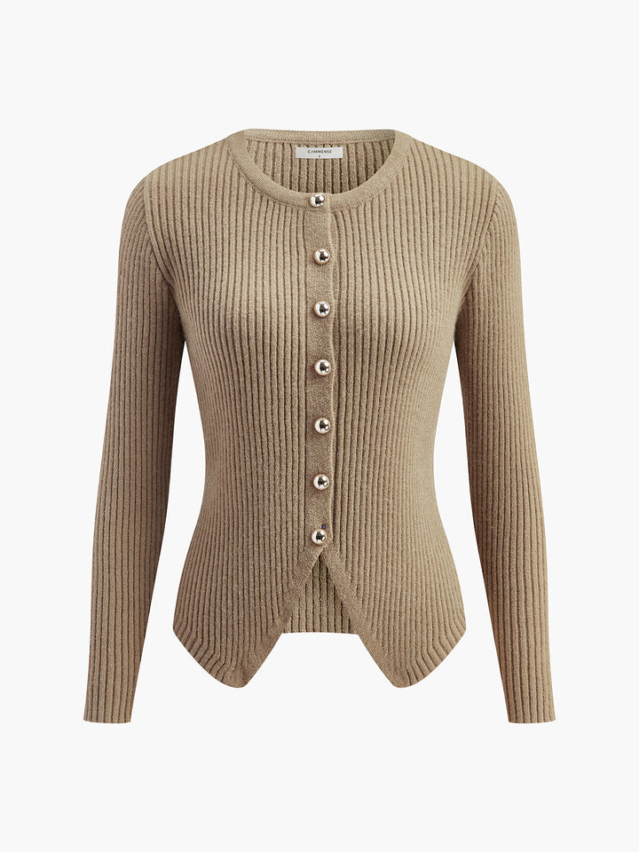 Anna™ - BUTTON DOWN SPLIT CARDIGAN WITH ELEGANT DESIGN