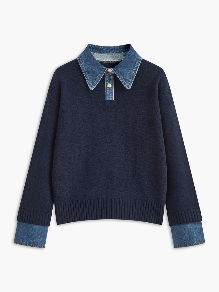 Scarlett™ - VERSATILE 2 IN 1 PANEL LAPEL SWEATER