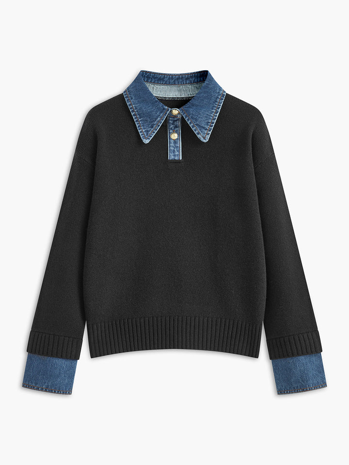 Scarlett™ - VERSATILE 2 IN 1 PANEL LAPEL SWEATER