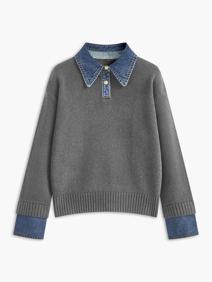 Scarlett™ - VERSATILE 2 IN 1 PANEL LAPEL SWEATER