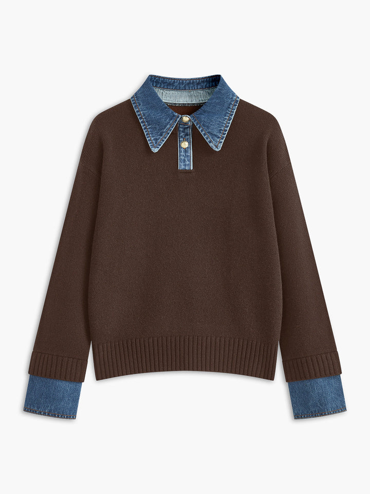 Scarlett™ - VERSATILE 2 IN 1 PANEL LAPEL SWEATER
