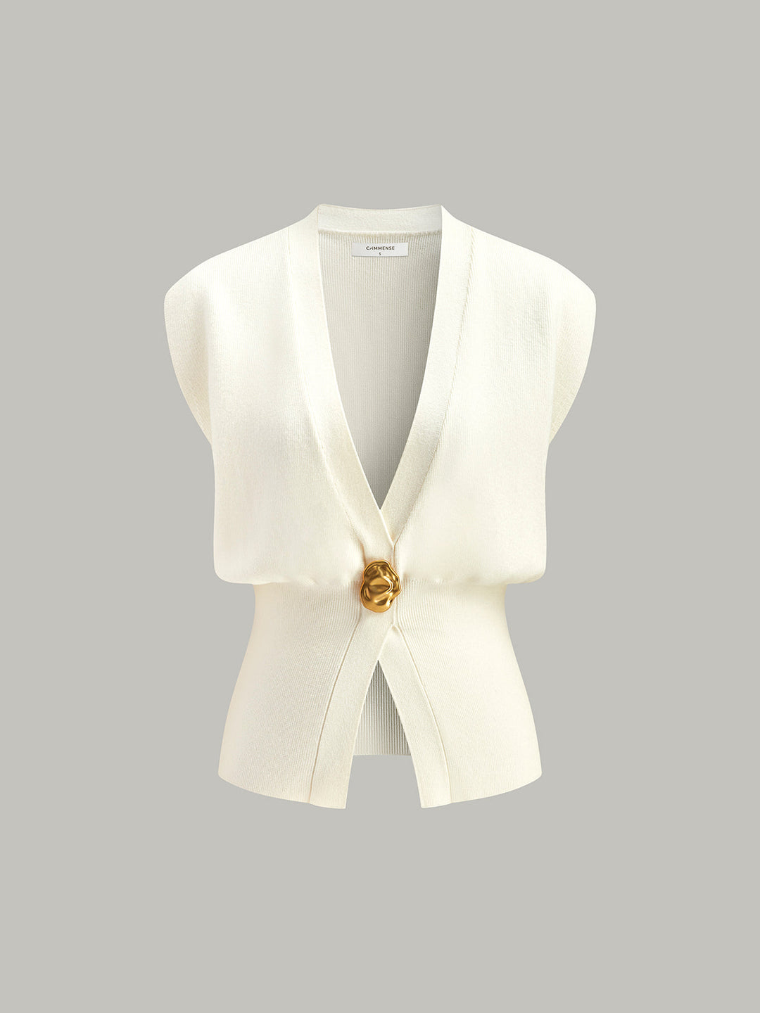 Leah™ - V-NECK BUTTONED SWEATER VEST WITH ELEGANT DETAIL